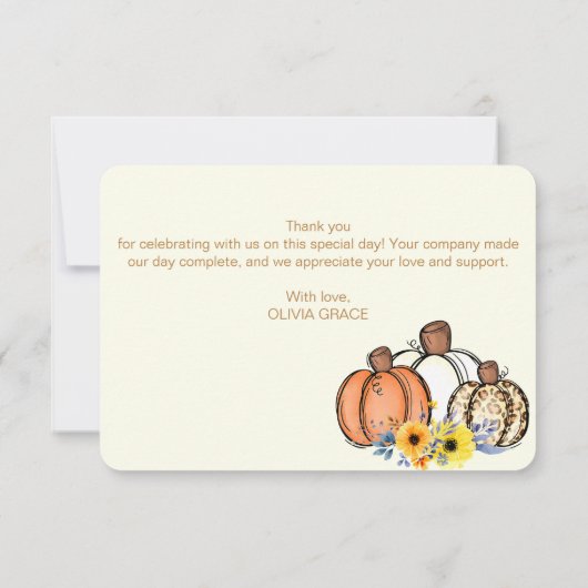 Boho Herfst Pompoen Bedankt (Achterkant)