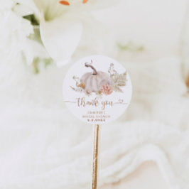 Boho herfst pompoen bedankt klassieke ronde sticke sticker
