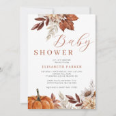 Boho herfst pompoen bloem baby shower kaart (Voorkant)