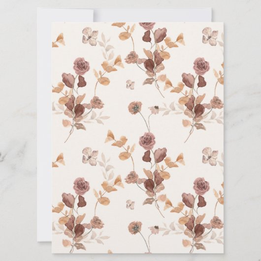 Boho herfst pompoen bloem baby shower uitnodiging (Achterkant)