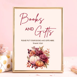 Boho Herfst Pompoen Boeken en Geschenken Baby show Poster