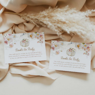 Boho Herfst Pompoen Boeken voor Baby Informatiekaartje