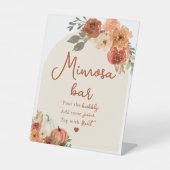 Boho Herfst Pompoen Bruidsdouche Mimosa Bar Bord Reclamebord Met Voetstuk (Voorkant)