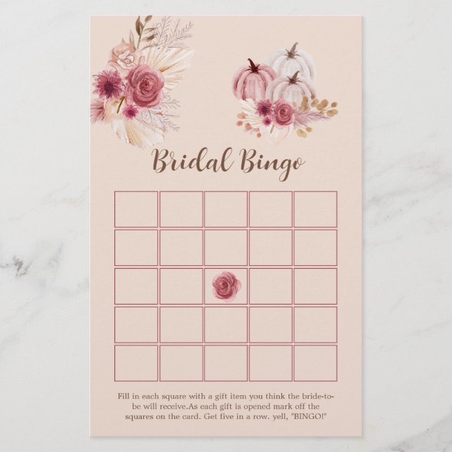 Boho Herfst Pompoen Bruiloft Borrel Spel (Voorkant)
