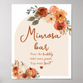 Boho Herfst Pompoen Bruiloftsborrel Mimosa Bar Bor Poster (Voorkant)