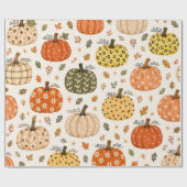 Boho Herfst Pompoen Cadeaupapier (Vlak)
