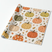 Boho Herfst Pompoen Cadeaupapier (Uitgerold)