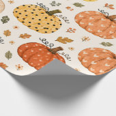 Boho Herfst Pompoen Cadeaupapier (Hoek)