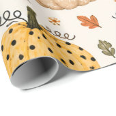 Boho Herfst Pompoen Cadeaupapier (Rol Hoek)
