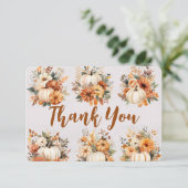 Boho Herfst Pompoen Dank Je Bedankkaart (Staand voorkant)