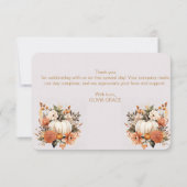 Boho Herfst Pompoen Dank Je Bedankkaart (Achterkant)