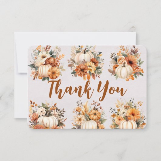 Boho Herfst Pompoen Dank Je Bedankkaart (Voorkant)
