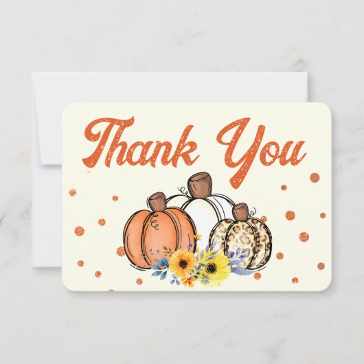 Boho Herfst pompoen dank u Bedankkaart (Voorkant)