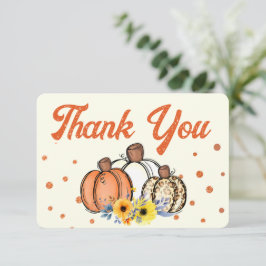 Boho Herfst pompoen dank u Bedankkaart