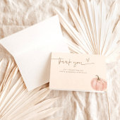 Boho Herfst Pompoen Dank u kaart, roze Baby shower Bedankkaart