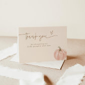 Boho Herfst Pompoen Dank u kaart, roze Baby shower Bedankkaart