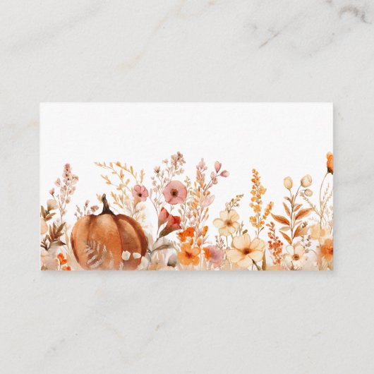 Boho Herfst Pompoen Datum Nachtideeën Informatiekaartje (Achterkant)