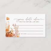 Boho Herfst Pompoen Datum Nachtideeën Informatiekaartje (Voorkant)