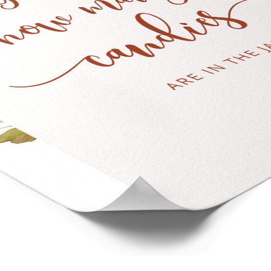 Boho herfst pompoen floral raden hoeveel snoepjes poster (Hoek)