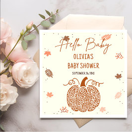 Boho Herfst Pompoen Genderneutraal Baby shower Servet