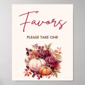 Boho Herfst pompoen gunst Baby shower Poster (Voorkant)