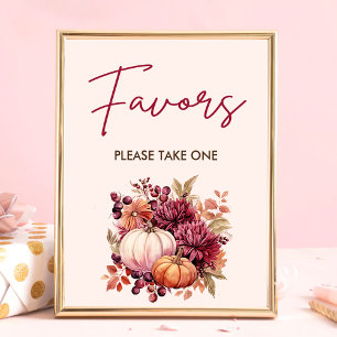 Boho Herfst pompoen gunst Baby shower Poster