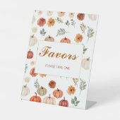 Boho Herfst pompoen gunst Baby shower Reclamebord Met Voetstuk (Voorkant)