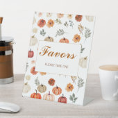 Boho Herfst pompoen gunst Baby shower Reclamebord Met Voetstuk (Insitu)