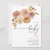 Boho Herfst Pompoen Herfst Baby Meisje Douche Kaart (Voorkant)