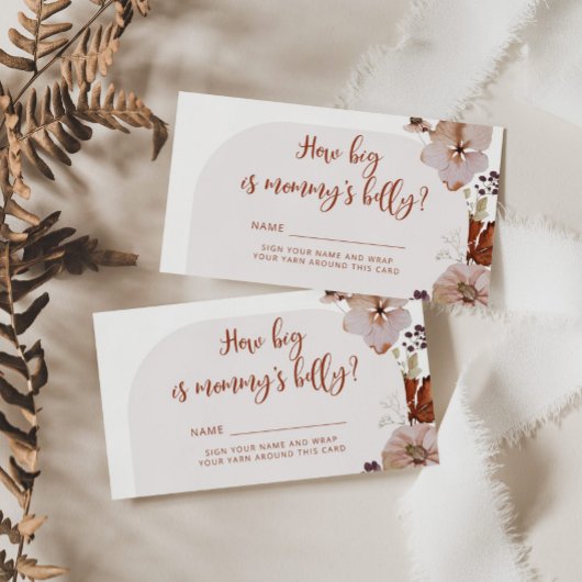 Boho herfst pompoen hoe groot de buik van mama is informatiekaartje