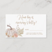 Boho herfst pompoen hoe groot de buikomheining van informatiekaartje (Voorkant)