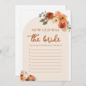 Boho Herfst Pompoen Hoe oud was het bruidsspel Kaart (Voorkant / Achterkant)
