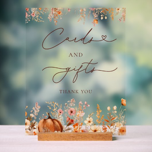 Boho Herfst Pompoen Kaarten en geschenken Acryl Bord (Neutraal)