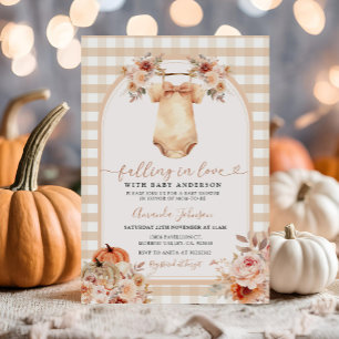 Boho Herfst Pompoen Kleding Baby shower Uitnodigin Kaart