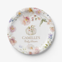 Boho Herfst Pompoen Meisje Baby shower Papier Bord