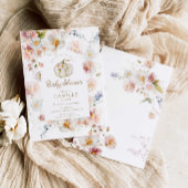 Boho Herfst Pompoen Meisje Baby shower Uitnodiging