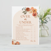 Boho Herfst Pompoen Over of Onder Bruiloftsspel Kaart (Staand voorkant)
