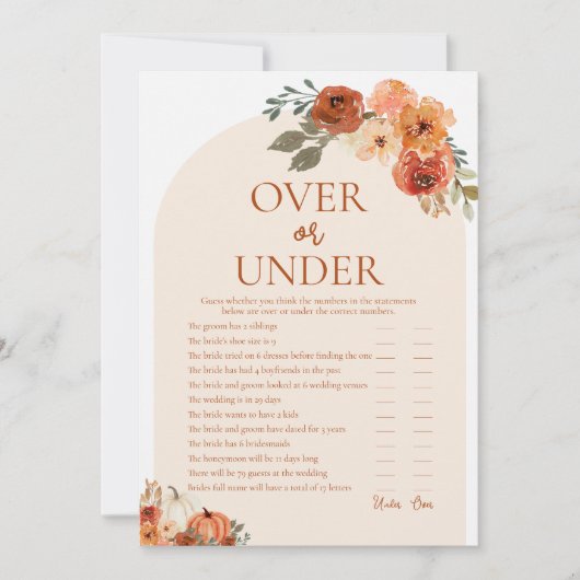 Boho Herfst pompoen over of onder Vrijgezellenfees Kaart (Voorkant)