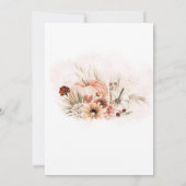Boho Herfst Pompoen Pampas Grass Baby shower Kaart (Achterkant)