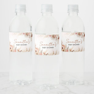 Boho Herfst Pompoen Pampas Grass Baby shower Waterfles Etiket
