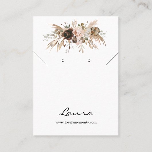 Boho herfst pompoen Stud Oorbel Visitekaartje (Voorkant)