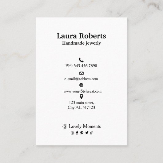 Boho herfst pompoen Stud Oorbel Visitekaartje (Achterkant)