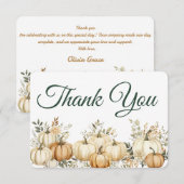 Boho Herfst Pompoen Thanksgiving Party Bedankkaart (Voorkant / Achterkant)