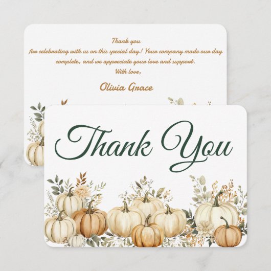 Boho Herfst Pompoen Thanksgiving Party Bedankkaart