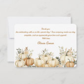 Boho Herfst Pompoen Thanksgiving Party Bedankkaart (Achterkant)