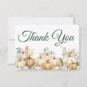 Boho Herfst Pompoen Thanksgiving Party Bedankkaart (Voorkant)