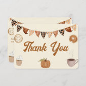 Boho Herfst Pompoen Thanksgiving Party Bedankkaart (Voorkant / Achterkant)