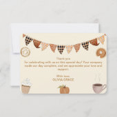 Boho Herfst Pompoen Thanksgiving Party Bedankkaart (Achterkant)