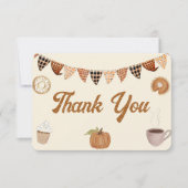 Boho Herfst Pompoen Thanksgiving Party Bedankkaart (Voorkant)