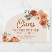 Boho Herfst Pompoen Toekomst Mrs Vrijgezellenfeest Sparkling Wijnetiket (Enkel label)